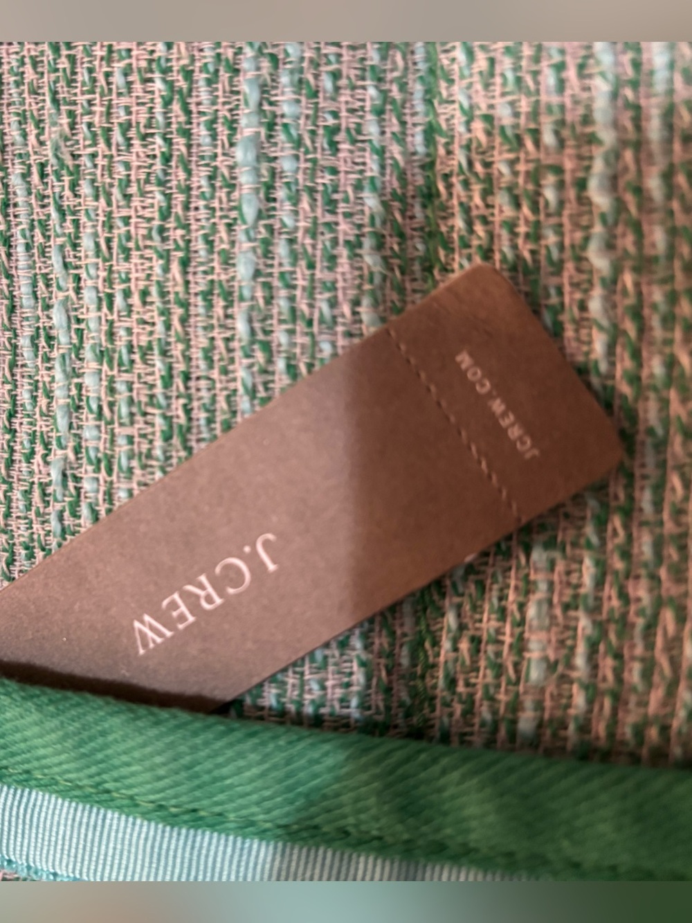 J. Crew Light Green Tweed Jacket with Bright Green Trim - Picture 6 of 10